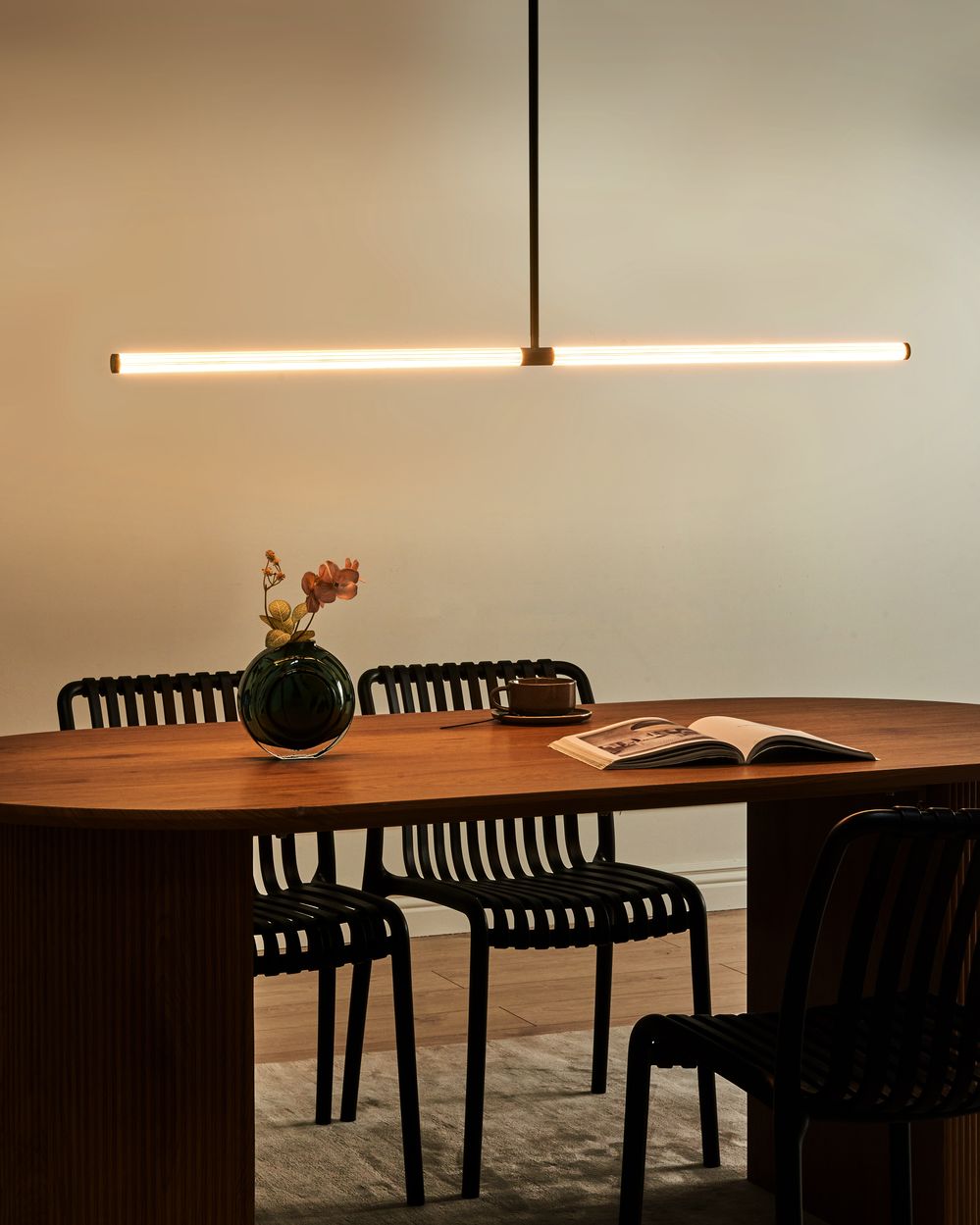 Lampadario a LED MAGARA Metallo Nero