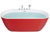 Badewanne freistehend rot mit Armatur oval 170 x 80 cm ROTSO_811193