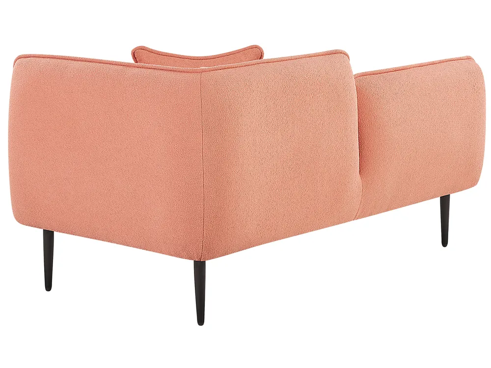 Right-Hand Chaise Longue CHEVANNES Boucle Peach Pink_819576