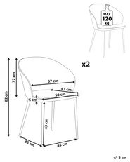 Set of 2 Dining Chairs MASON Dark Green_883568