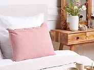 Cuscino decorativo AALITA 40 x 60 cm Cotone Rosso A strisce_1178819