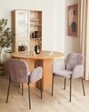 Sada 2 čalouněných jídelních židlí růžová ALBEE_908171