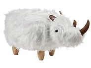 Dyrepuf WOOLLY Næsehorn Kunstig pels Hvid_1188344
