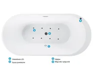 Wanna wolnostojąca LED z hydromasażem NEVIS 170 x 80 cm Czarny_784349