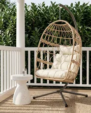 Hanging Chair with Stand MONTALCINO Metal Natural_1065600