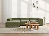 Modular Corner Sofa 4 Seater ARDAL Corduroy Green Right Hand