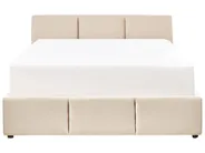 Ottoman Bed BOUSSE Velvet Light Beige 140 x 200 cm (EU Double)_862615