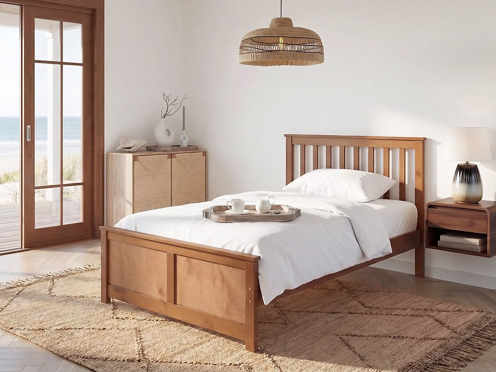 Letto Legno di pino OLENDON 120 x 200 cm Marrone