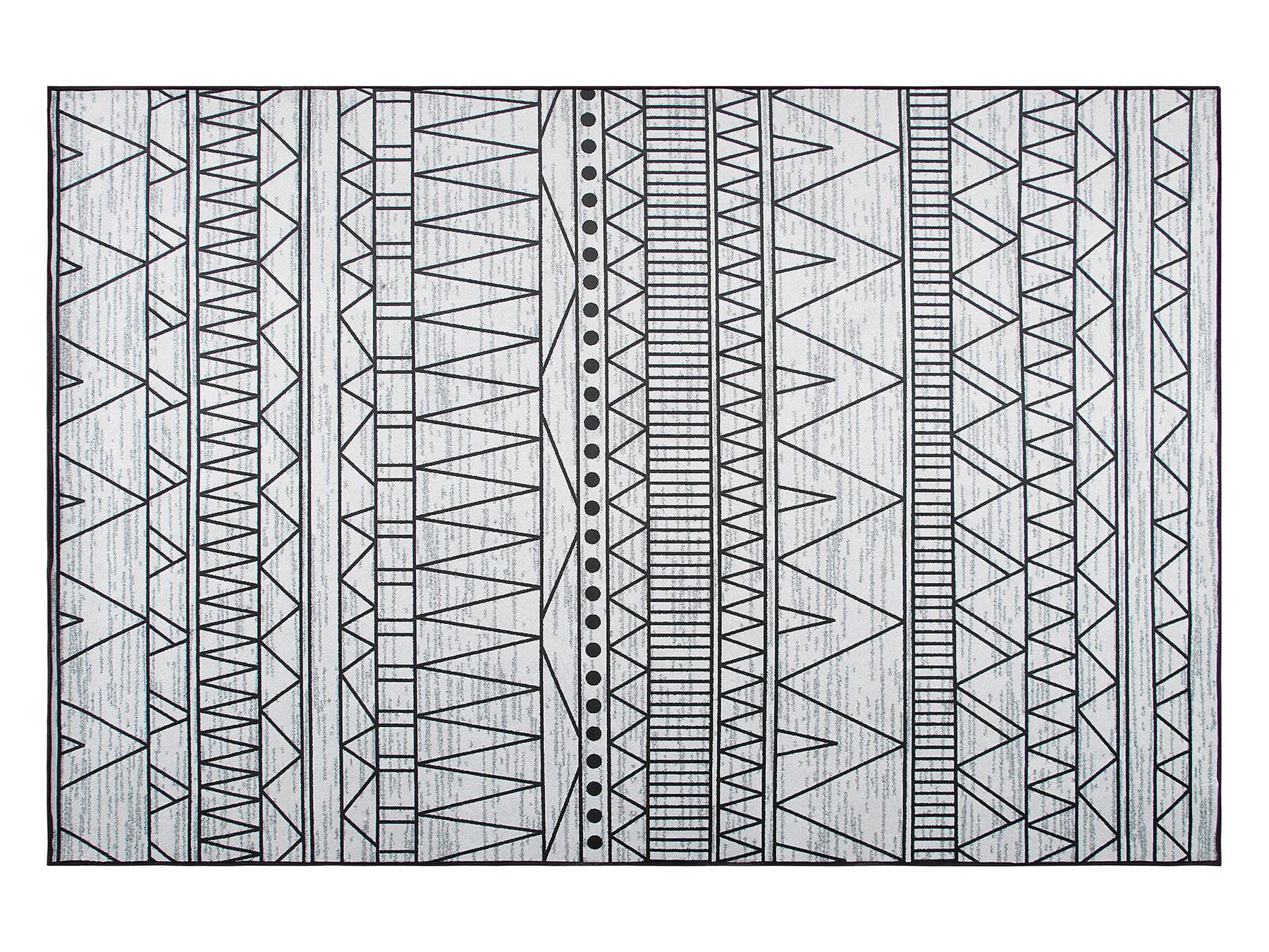 Teppich schwarz-grau 140 x 200 cm Zickzackmuster Kurzflor KEBAN_755413