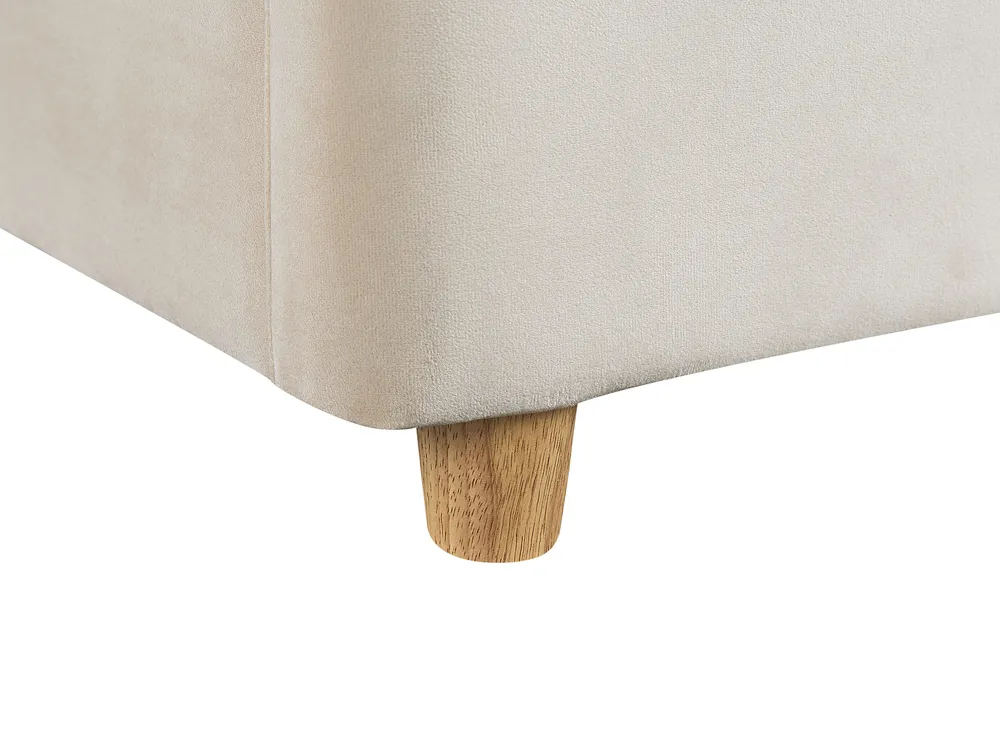Bett mit Stauraum BATILLY Samtstoff Hellbeige 140 x 200 cm_830096