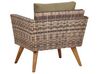 Lounge Set Rattan dunkelbraun 4-Sitzer Auflagen olivgrün VITTORIA_930733