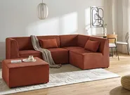 Corner Seat LEMVIG Corduroy Golden Brown Left Hand_1054701