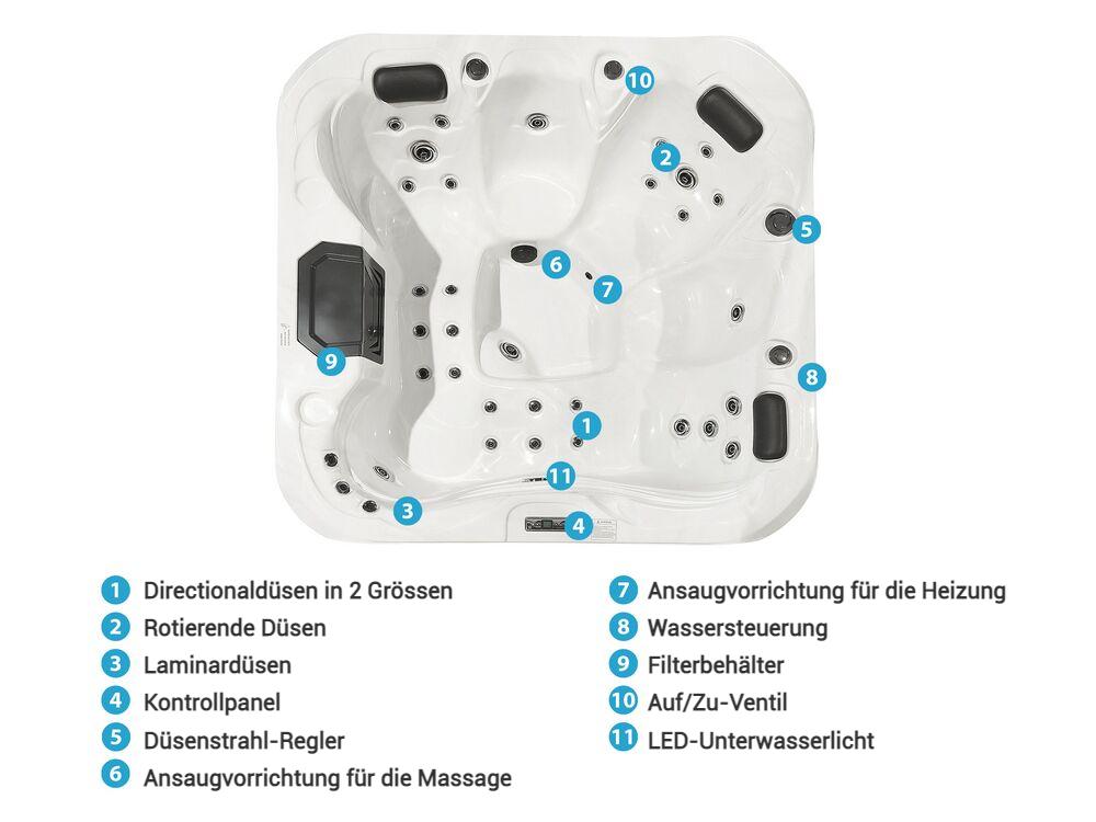 Outdoor Whirlpool mit LED LASTARRIA Weiss_820189