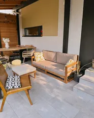 Sofa ogrodowa dla 2 osób TIMOR Modułowy Certyfikowane drewno akacjowe Jasnobrązowy_1020331