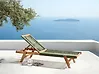 Sun Lounger PROSSEDI Reclining Acacia Wood Green