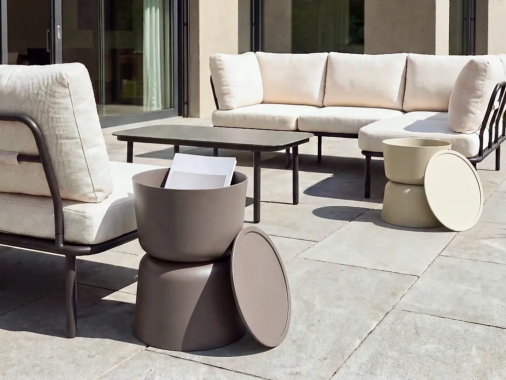 Set of 2 Side Tables ATACAMA 32/40 cm 32/40 cm Brown Beige_1172081