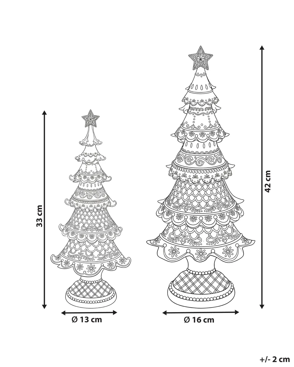 Lot de 2 décorations de Noël KOPPELO 33/42 cm Arbre de Noël Marron_1175669