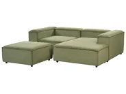 Modular Corner Sofa 2 Seater ARDAL with Ottoman Corduroy Green Left Hand_947410