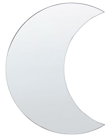 Espelho de parede em lua crescente prateado 40 x 60 cm PESMES