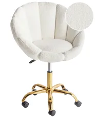 Desk Chair ANNABELLE Boucle White_949932