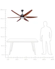 Ceiling Fan with Light VERDURE with Remote LED Brown_1031996