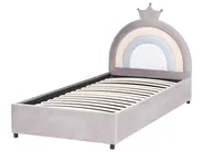 Kids Ottoman Bed GRISETOT Velvet Grey 90 x 200 cm (EU Single)_1053863