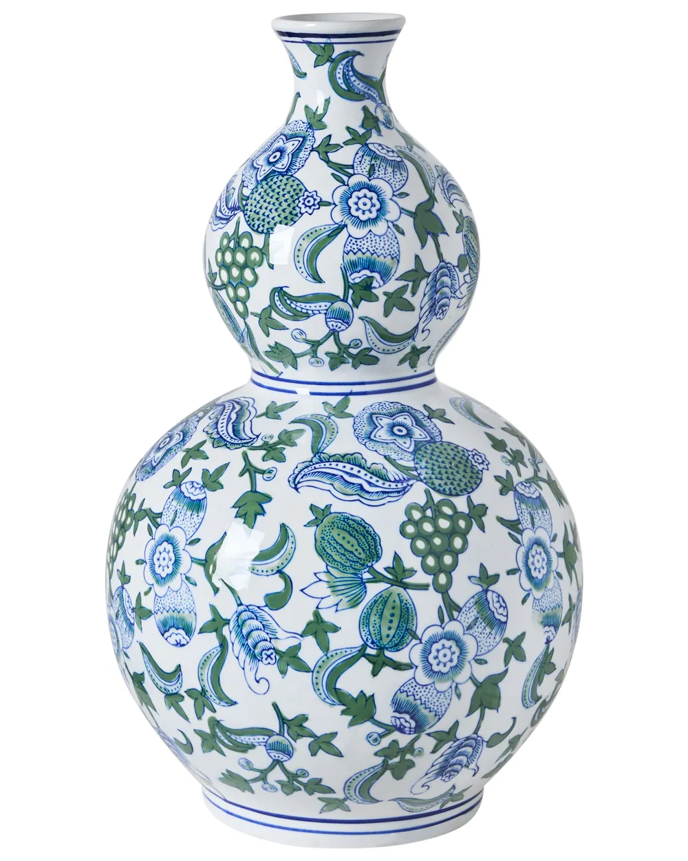 Wazon na kwiaty MOSTOLES 45 cm Porcelana Biały/ niebieski