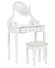 Dressing Table with Mirror and Stool GALAXIE White_823953