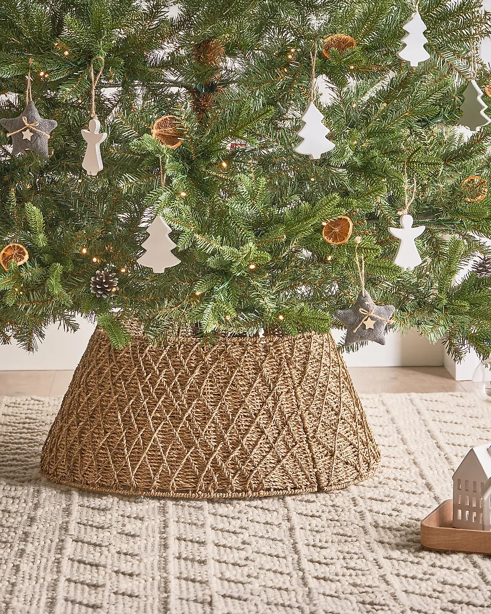Jupe De Sapin De Noël - Diamètre 68 Cm, Forme Ovale/rectangulaire, Couleur Beige, Cache Pied Et Décoratif - 4