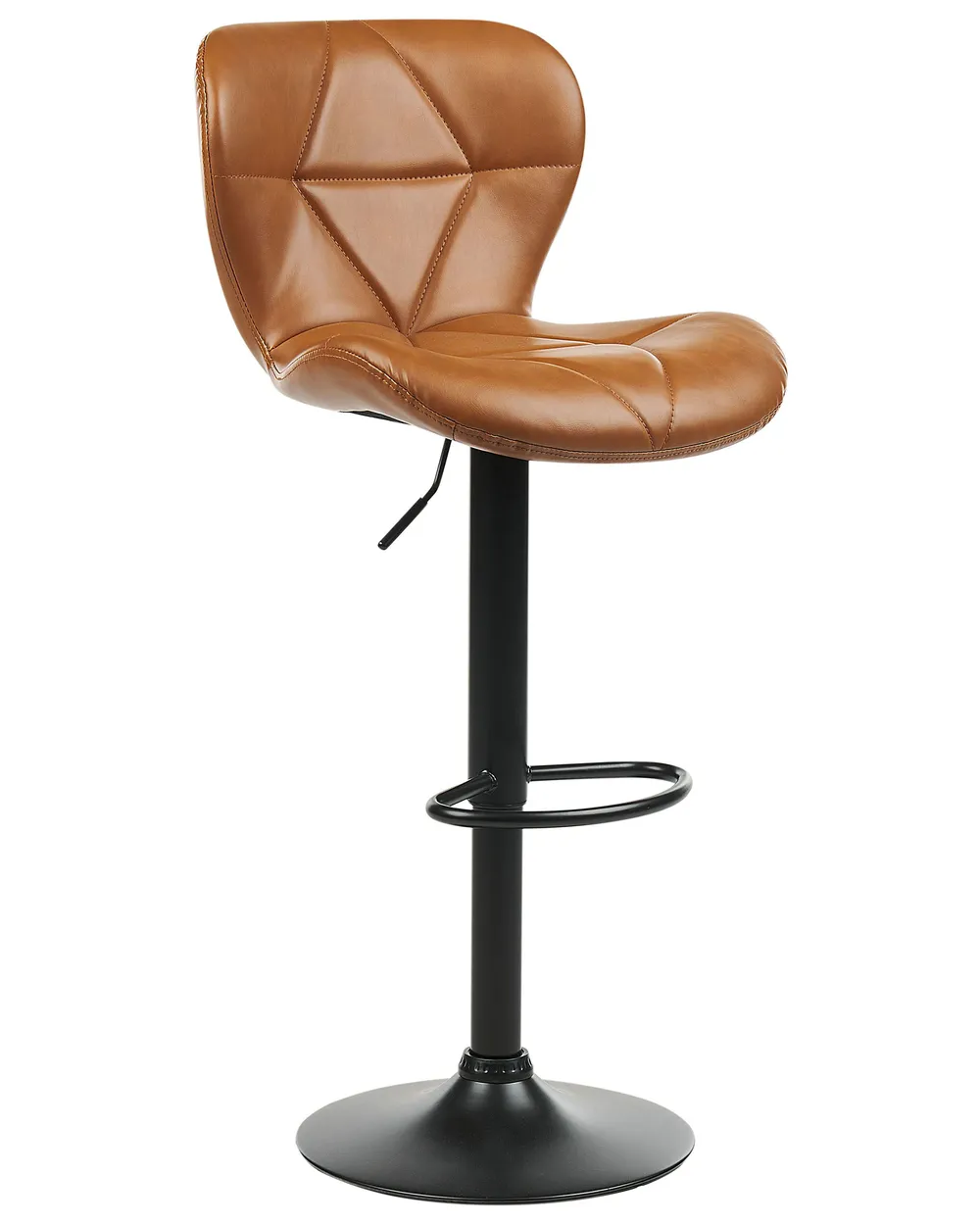 Zestaw 2 krzeseł barowych VALETTA Ekoskóra Obrotowy Złoty brąz_894639