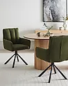 Set of 2 Dining Chairs Swivel SARDOAL Fabric Dark Green