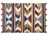 Kelim Teppich Wolle mehrfarbig 140 x 200 cm geometrisches Muster Kurzflor MRGASHAT_858290