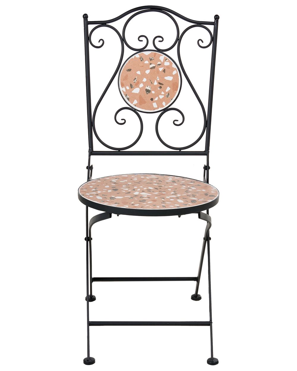Set de 2 scaune de grădină ADRANO Pliabil Metal efect terrazzo Portocaliu_1021729