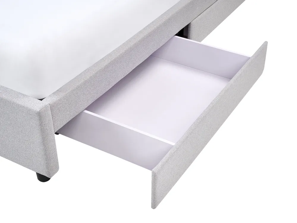 Bed with Storage Drawers without Headboard PRADES Fabric Light Grey 160 x 200 cm (EU King Size)_996108