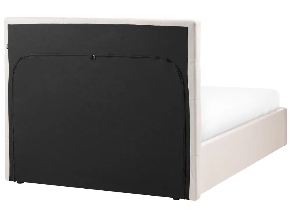 Ottoman Bed LORIENT Fabric Beige 120 x 200 cm (EU Small Double)_1062960