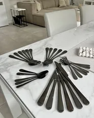 30 Piece Cutlery Set FUSILLI Black_928801