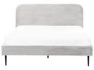 Bed Corduroy FLAYAT 160 x 200 cm (EU King Size) Light Grey_967844