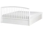 Ottoman Bed CLARBEC Pine Wood White 160 x 200 cm (EU King Size)_985592