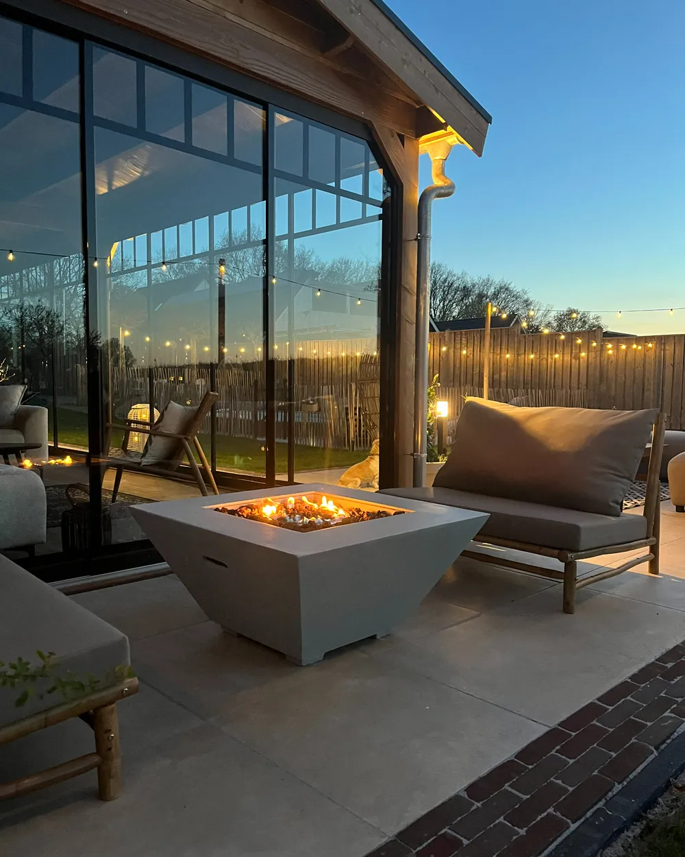 Gas Fire Pit KATMAI Concrete Light Grey_982717