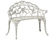 Ławka ogrodowa PIURA 88 cm Metal Biały_1012097