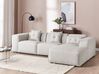 Left Hand Fabric Corner Sofa Light Beige DOLVA_871830