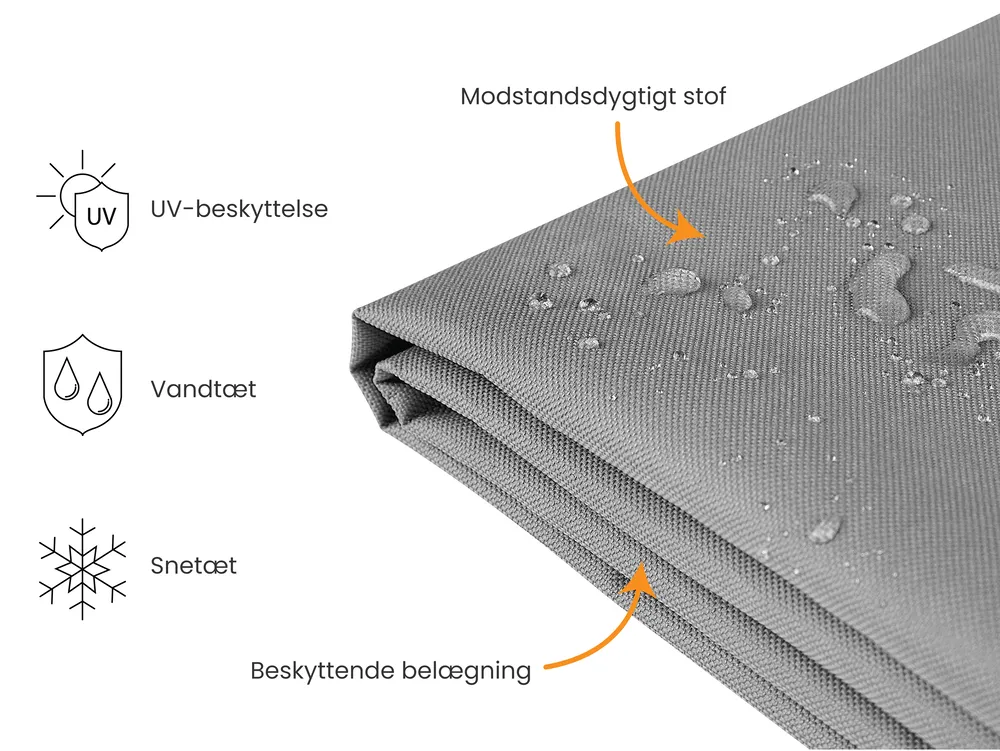 Havemøbelovertræk CHUVA 140 cm 135 cm 80 cm Grå_929842