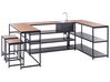 Outdoor Kitchen Set with Bar Table and Sink Black and Light Wood AVETRANA_933462