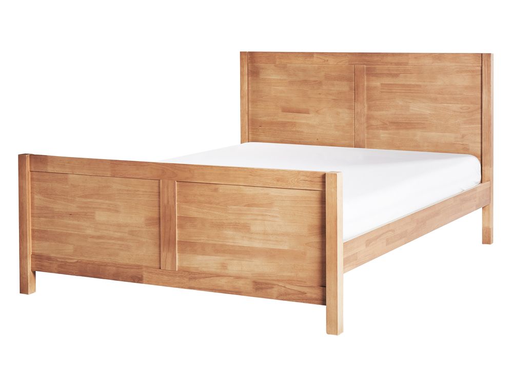 Bed Wood CHAMPAGNAT 140 x 200 cm (EU Double) Light Brown