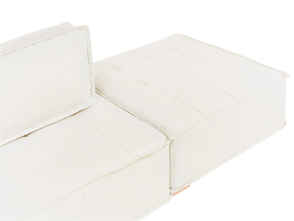 Modular Corner Sofa 5 Seater TIBRO Fabric Off-White Left Hand_1058202