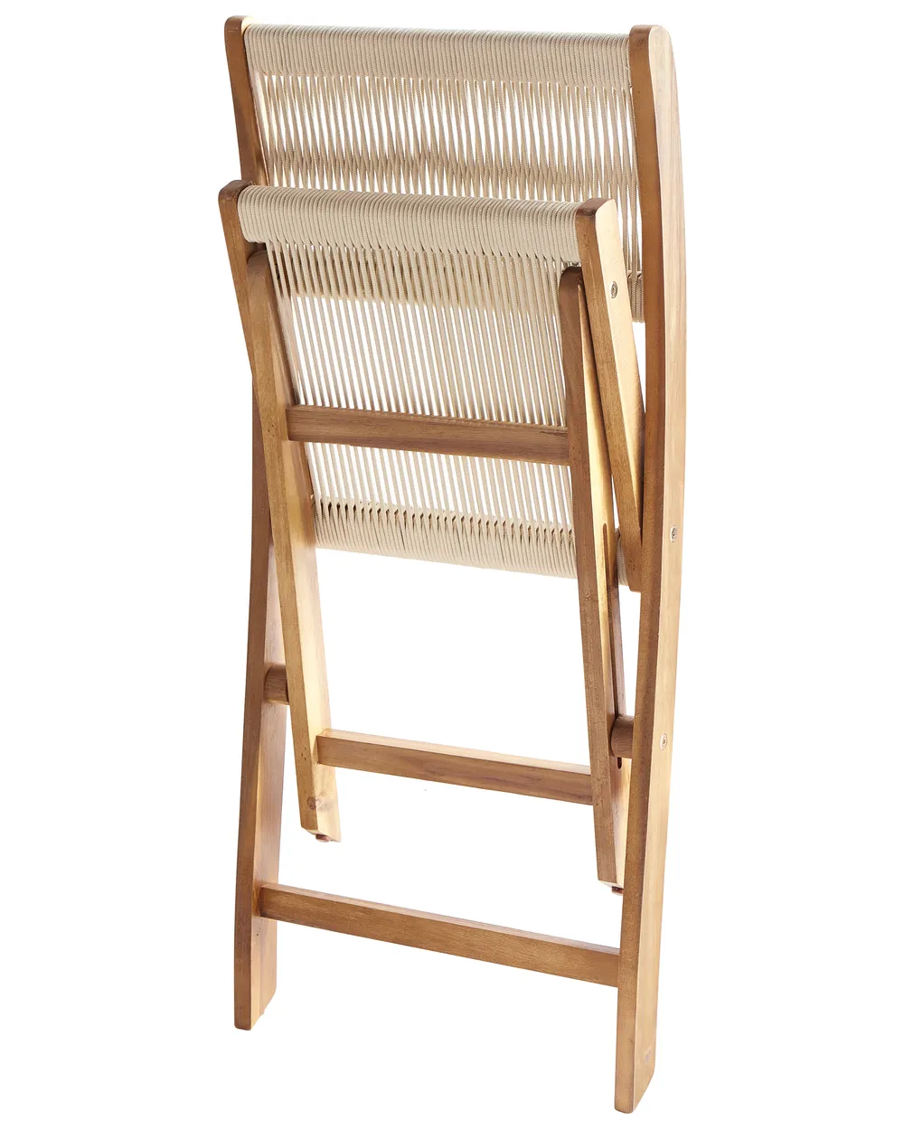 Set of 2 Garden Chairs PROSSEDI Folding Acacia Wood Beige_956595