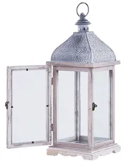Lampion SAMAR 47 cm Drewno sosnowe Biały_817766