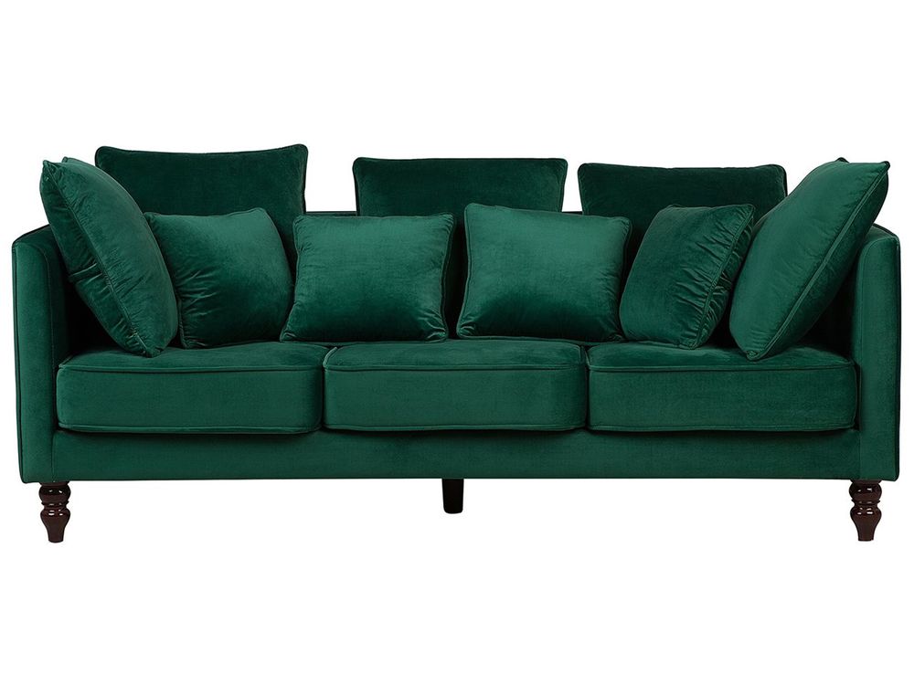 3 seater green velvet sofa discount