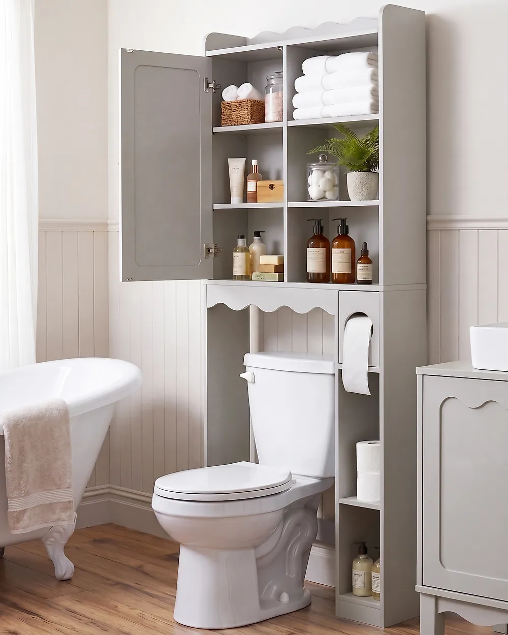 Waschmaschinen-/WC-Schrank PENON 80 cm Hellbeige