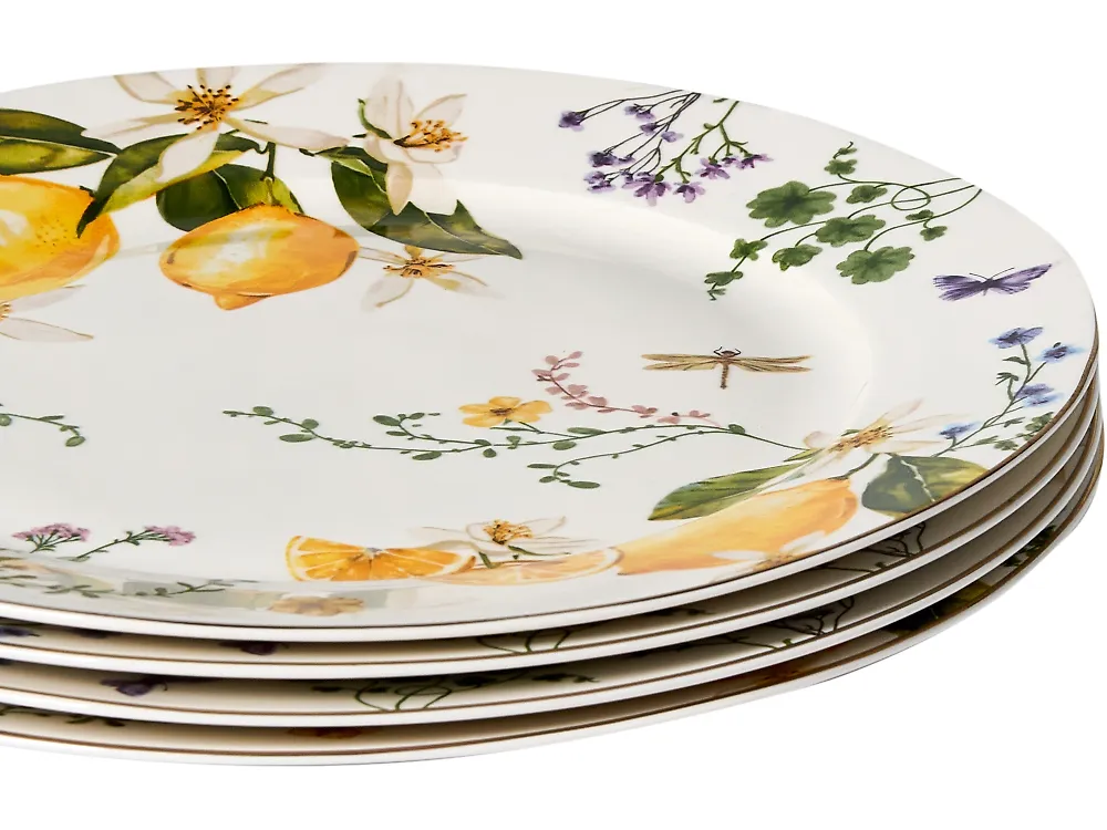 Zastawa stołowa 20-częściowa LEMONGRASS Porcelana Biały/zielony_1191916
